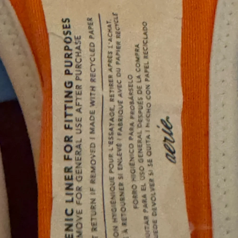 AA-272 Aerie NWT Cheekiest Side Tie Orange &‎ White Ribbed Swim Bikini Bottoms